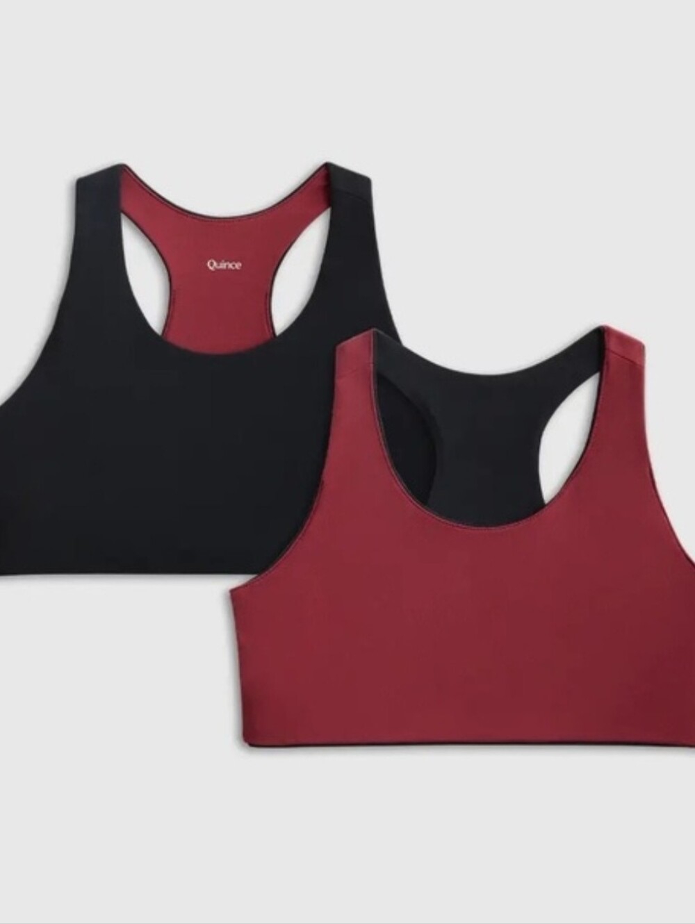 QUINCE Pack Of 2 Girls Ultra-Form Reversible Racerback Bra 10 Black/Merlot 0282